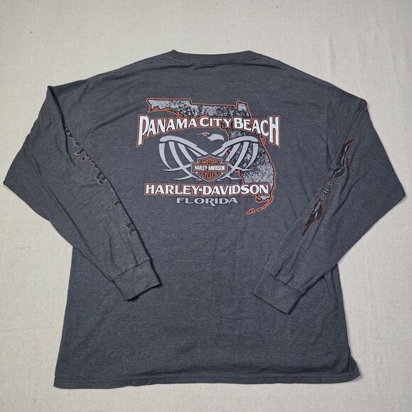 Harley Davidson Speed Shop Panama City Beach Florida Long Sleeve Size XL Flawed - Picture 2 of 7